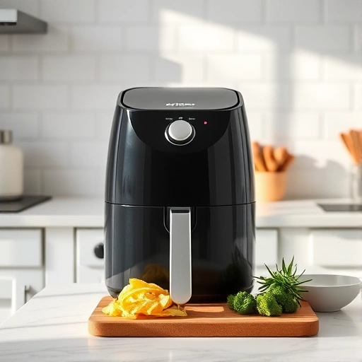 Measuring jug with 125g soy milk next to an air fryer