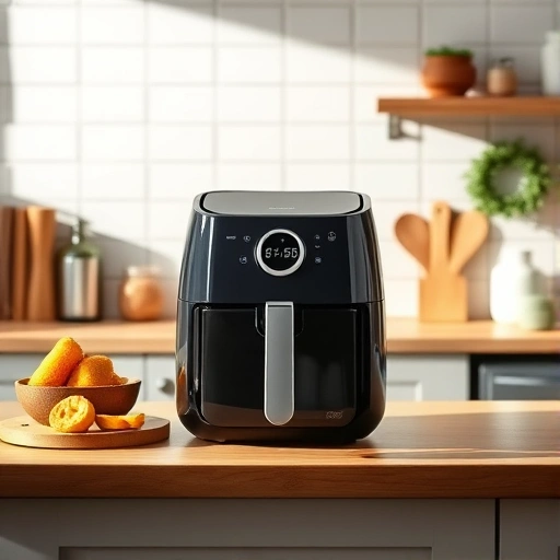 Measuring 30g of sunflower oil in a glass cup next to an air fryer