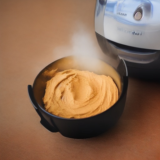 50g peanut butter measured in a spoon next to a digital scale