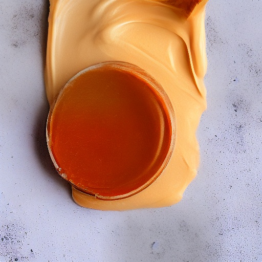 Measuring 75g of peanut butter in a tablespoon on a kitchen scale