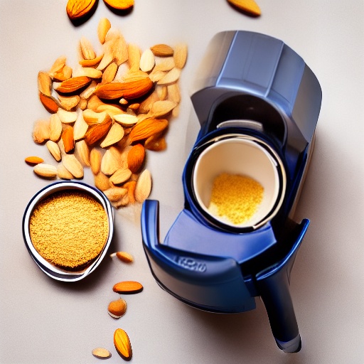 Measuring 30g of almond butter in a small bowl for air fryer recipes