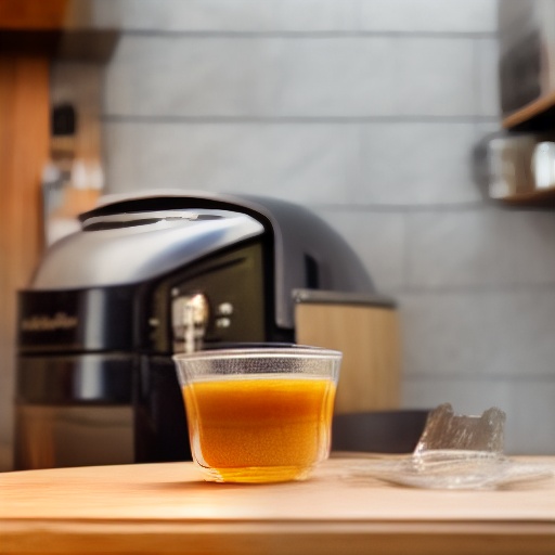 30g of marmalade measured in a spoon next to an air fryer