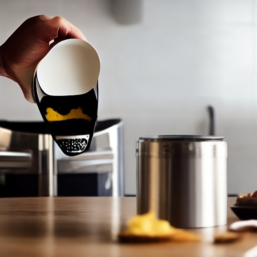 Measuring 25g of mustard in a small bowl for air fryer recipes