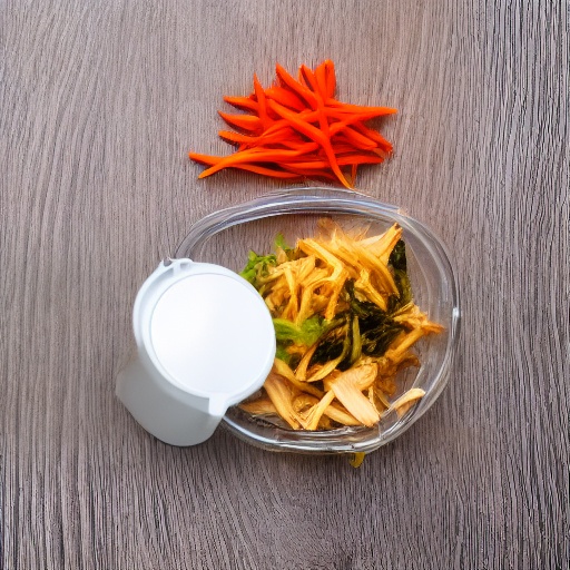 Measuring 50g of fish sauce in a glass bowl next to an air fryer