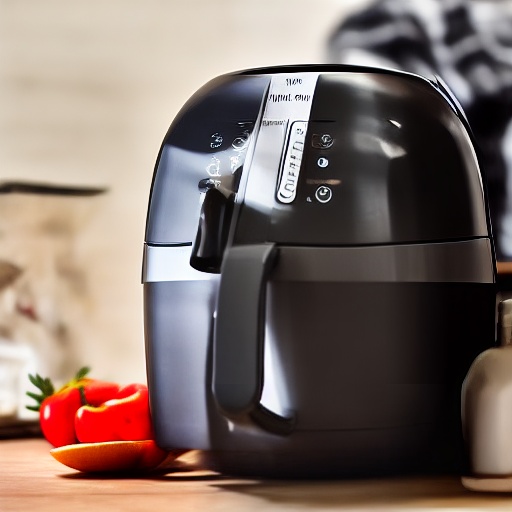 Measuring 125g of vinegar in a glass cup next to an air fryer