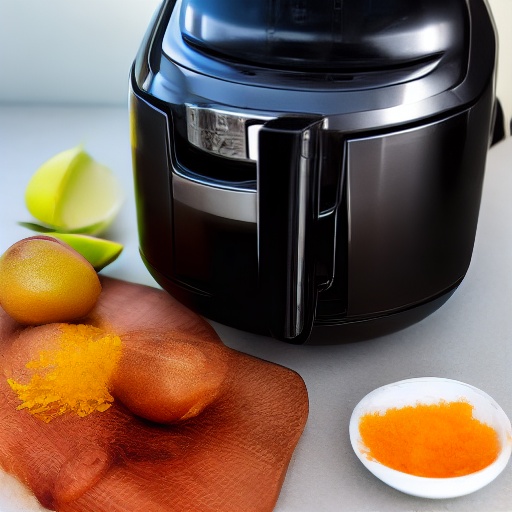 Measuring lime juice in a glass measuring cup for air fryer recipes
