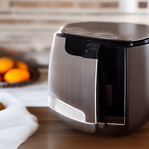 75g of onion weighed on a kitchen scale next to an air fryer