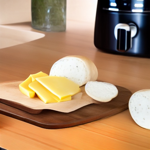 125g soft cheese on a digital scale next to an air fryer