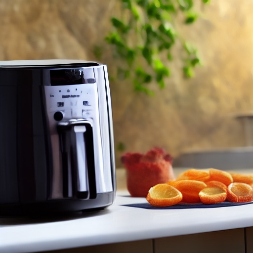 Measuring 50g of plain yogurt in a bowl next to an air fryer
