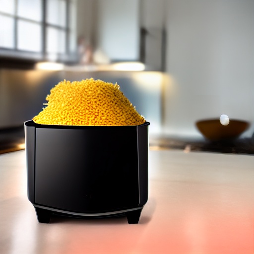 200g of cooked rice measured in a bowl next to a digital scale showing ounces