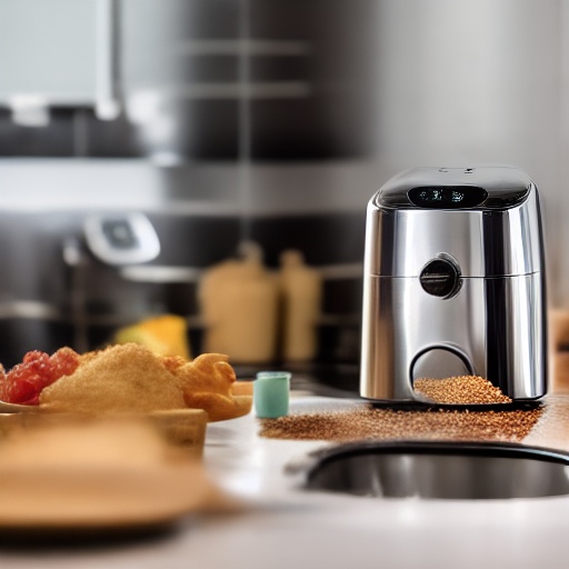 Measuring 10g of breadcrumbs in a bowl for air fryer recipes