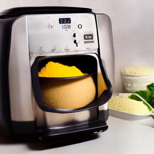 Measuring 0.5 cup of rice flour for air fryer recipes