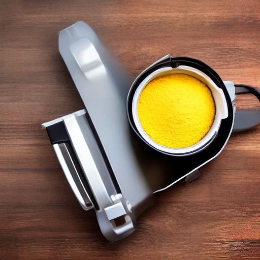 Measuring cup filled with gram flour on a kitchen counter