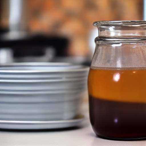Measuring honey in a cup with a digital scale showing ounces