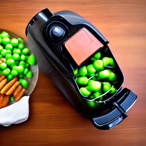 Measuring 0.5 cup of frozen peas for air fryer recipes