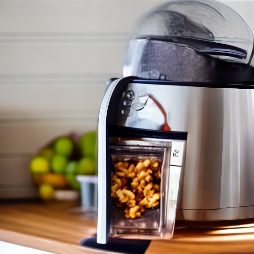 Measuring 0.5 cup of chopped walnuts for air fryer recipes