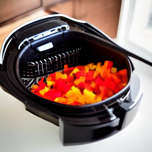 Measuring 0.66 cup of diced peppers in ounces for air fryer recipes