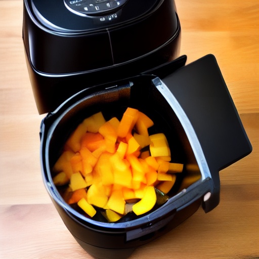 Measuring diced peppers for air fryer recipes