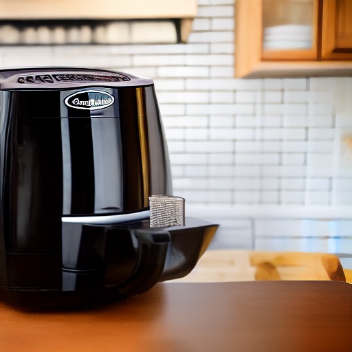 Measuring Worcestershire sauce in a cup next to an air fryer