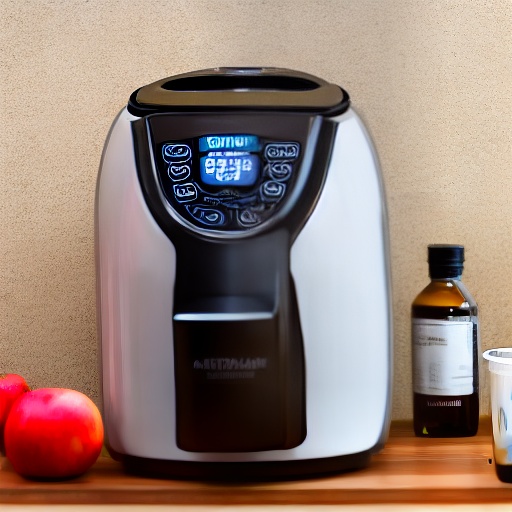 Measuring 1.5 cups of apple cider vinegar in a glass jug for air fryer recipes