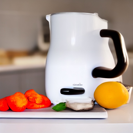 Measuring cup with 0.25 cup of skimmed milk next to a digital scale showing ounces