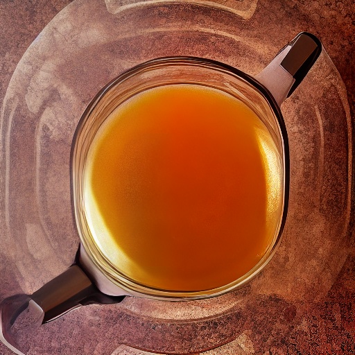 Measuring 1.5 cups of apple juice in a glass next to an air fryer