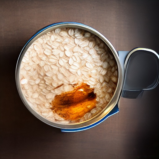 Measuring 0.375 cup of porridge oats in a glass bowl