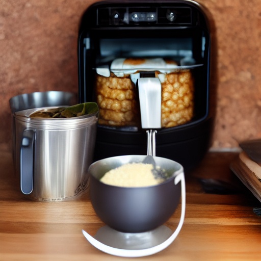 Measuring minced onion in a cup for air fryer recipes