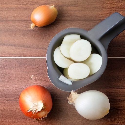 Measuring 0.125 cup of onion for air fryer recipes