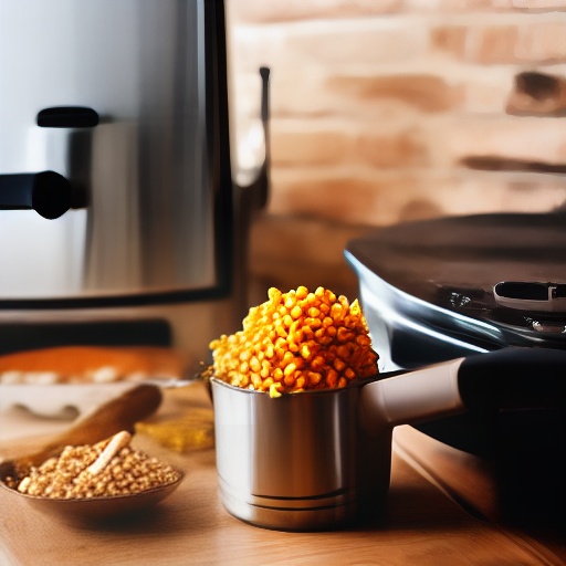 Measuring 1.25 cups of lentils in a bowl for air fryer recipes