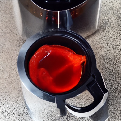 Measuring 0.33 cup of hoisin sauce in a glass measuring cup