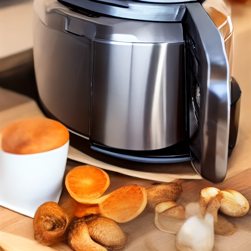 Measuring 0.25 cup of sliced mushrooms for air fryer recipes