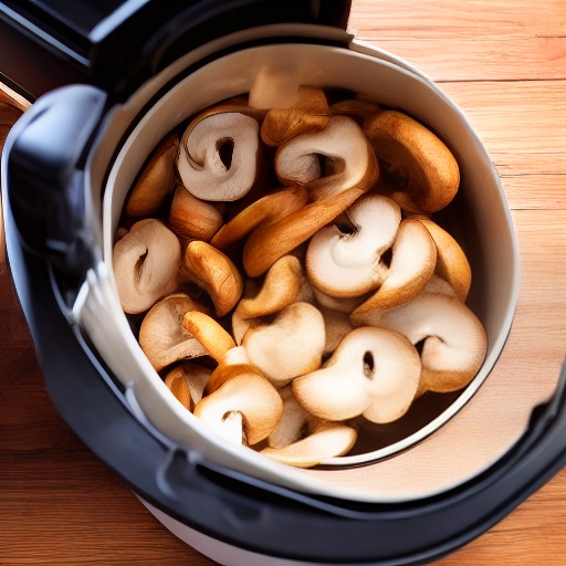 Measuring 1.33 cups of sliced mushrooms for air fryer recipes
