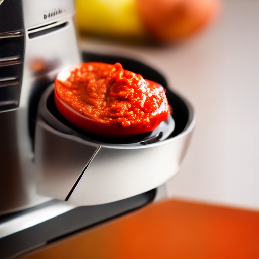 Measuring harissa paste in a cup for air fryer recipes
