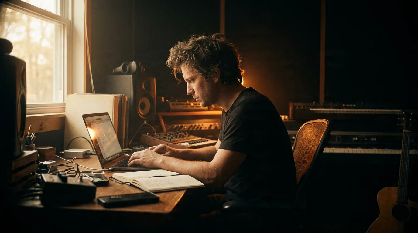 Creatieve ondernemer aan het werk in een studio