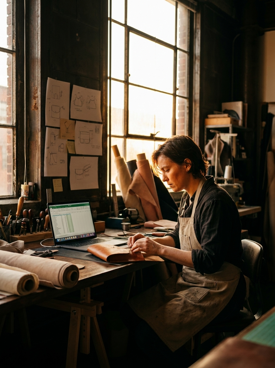 A maker turning craft into a business in a studio
