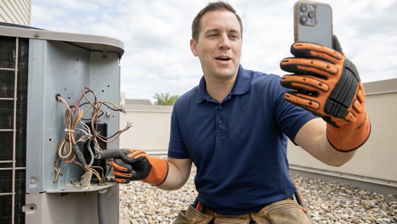 Home services technician video scan