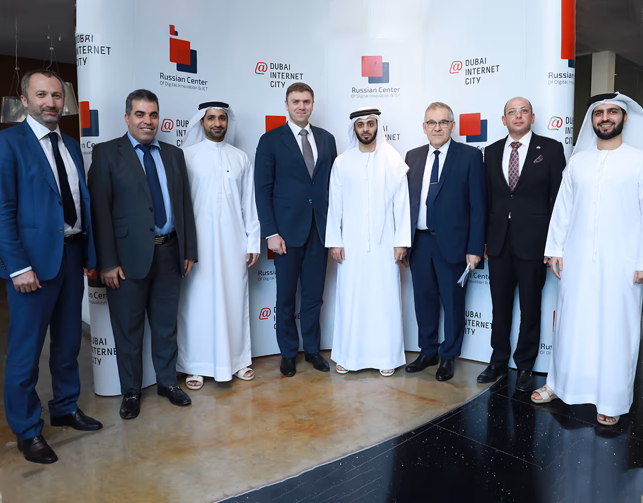 Visitors taking selfies at Dubai Internet City STEP conference