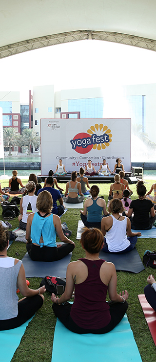 Evening view of Dubai Outsource City from afar DIC Hosts Yogafest Dubai for Seventh Consecutive Year