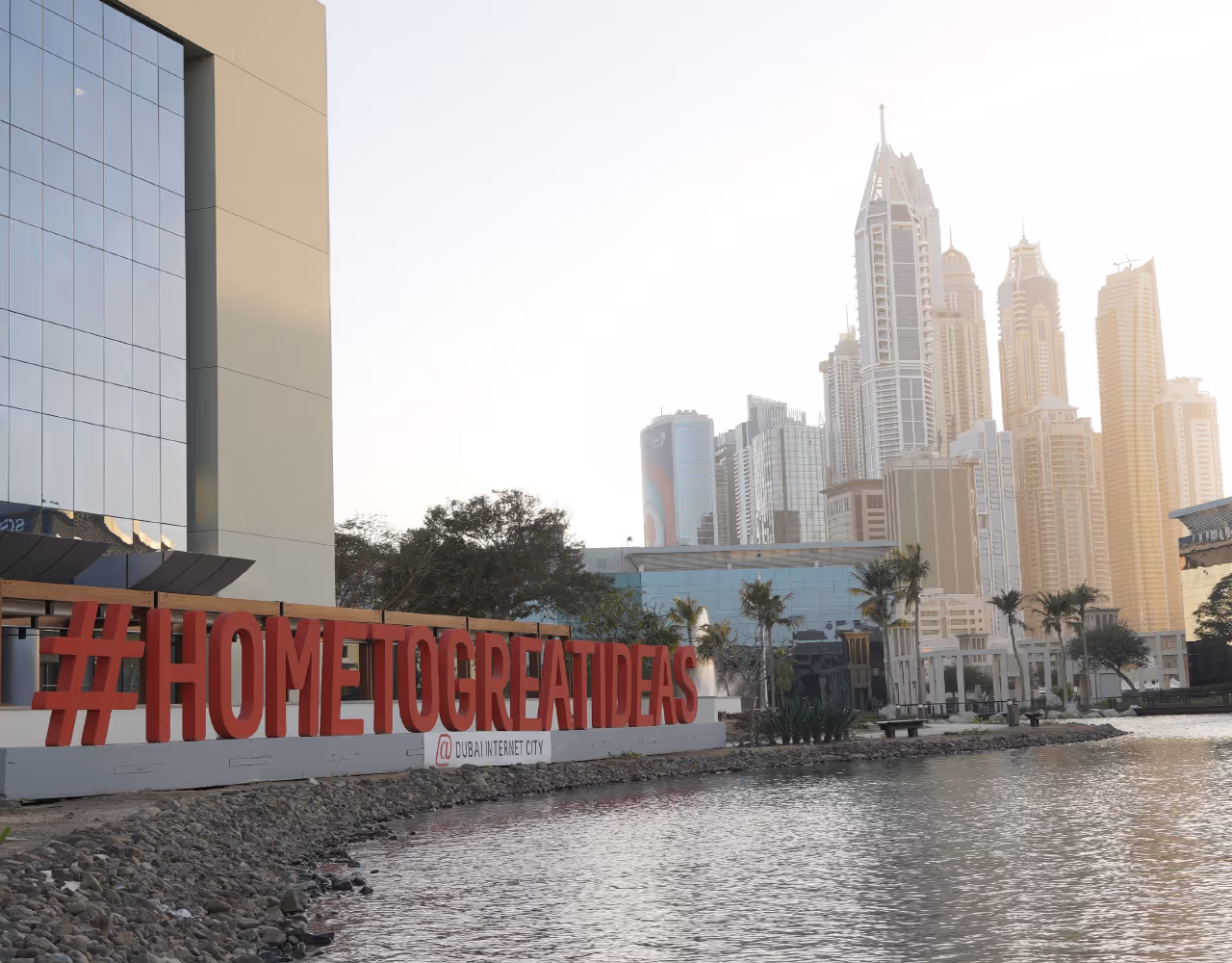 #HomeToGreatIdeas display at Dubai Internet City waterfront