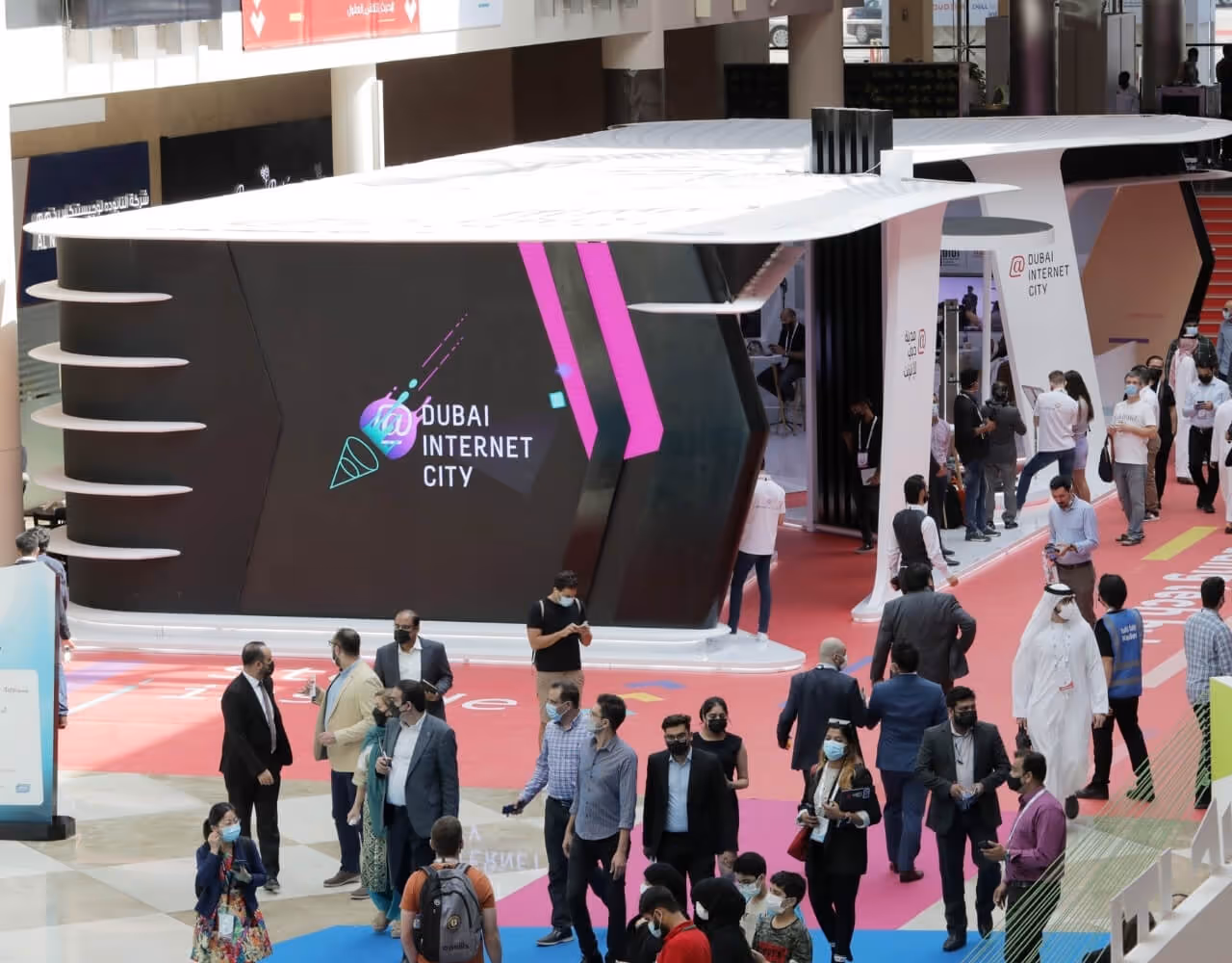 Dubai Internet City exhibition stand at tech conference