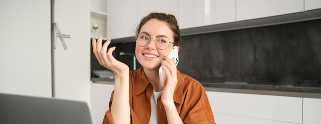 A young women making a phone call