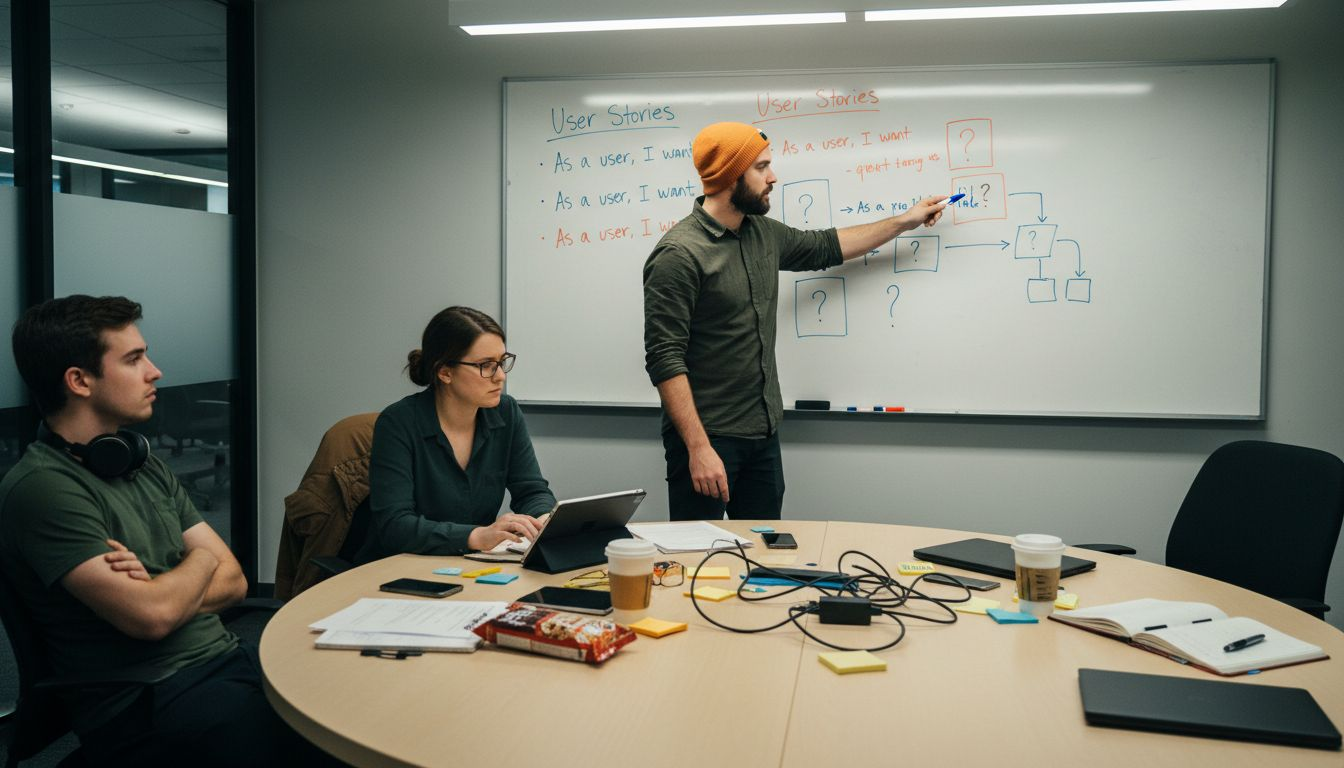 Tech team discussing ambiguous requirements