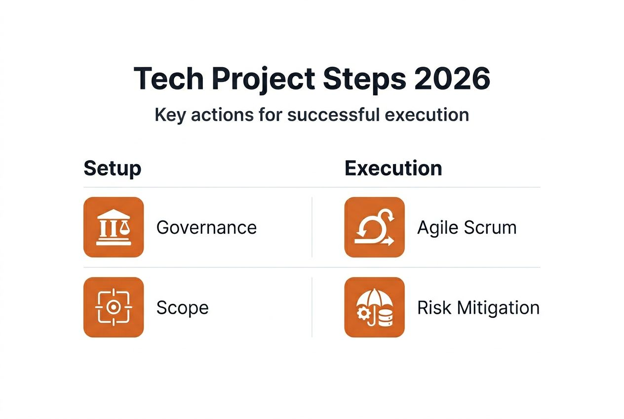 Infographic of tech project management steps