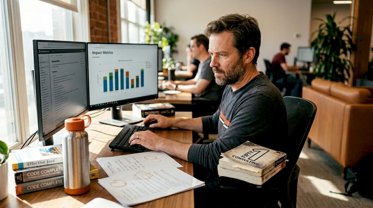Developer reviews project documentation metrics