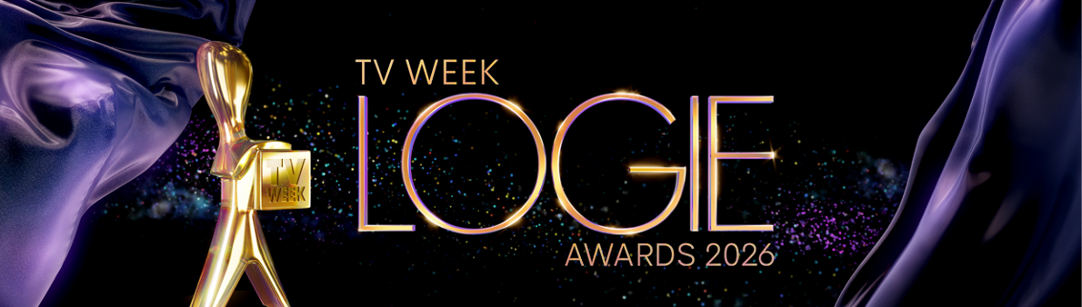 Promotional image for the TV Week Logie Awards 2025, featuring a golden Logie statue holding a 'TV Week' plaque, with text "TV Week LOGIE Awards 2025"