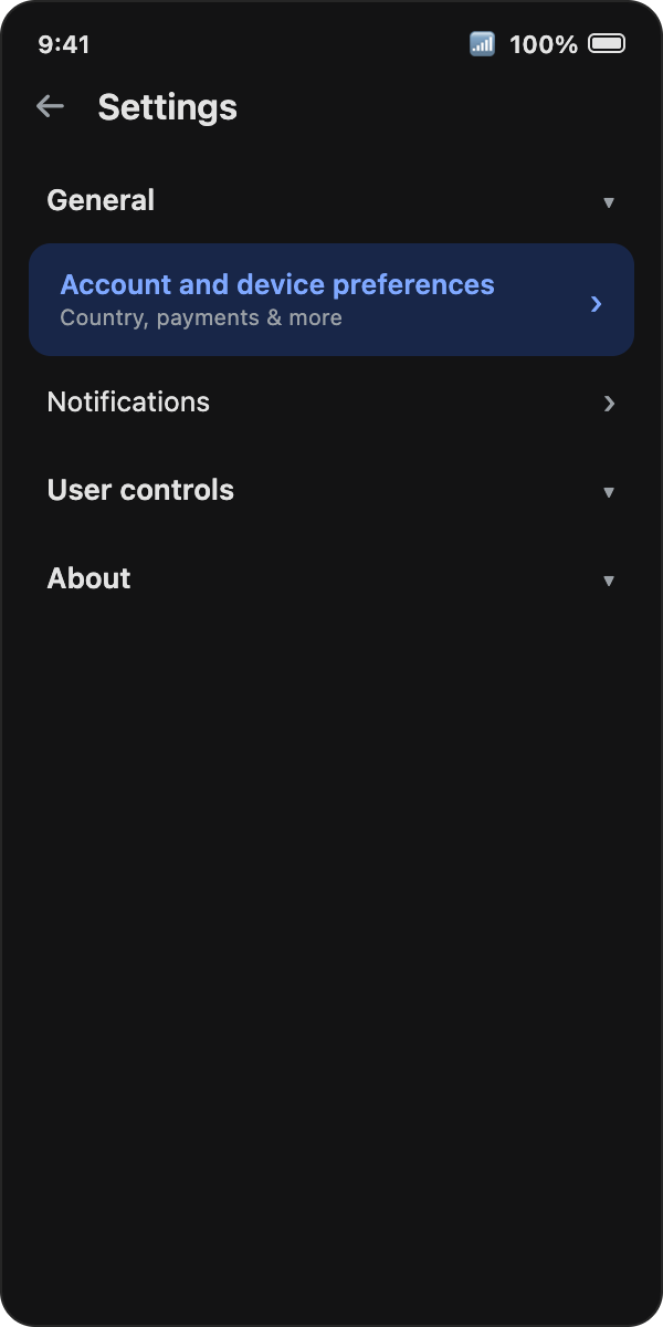 Play Store settings screen