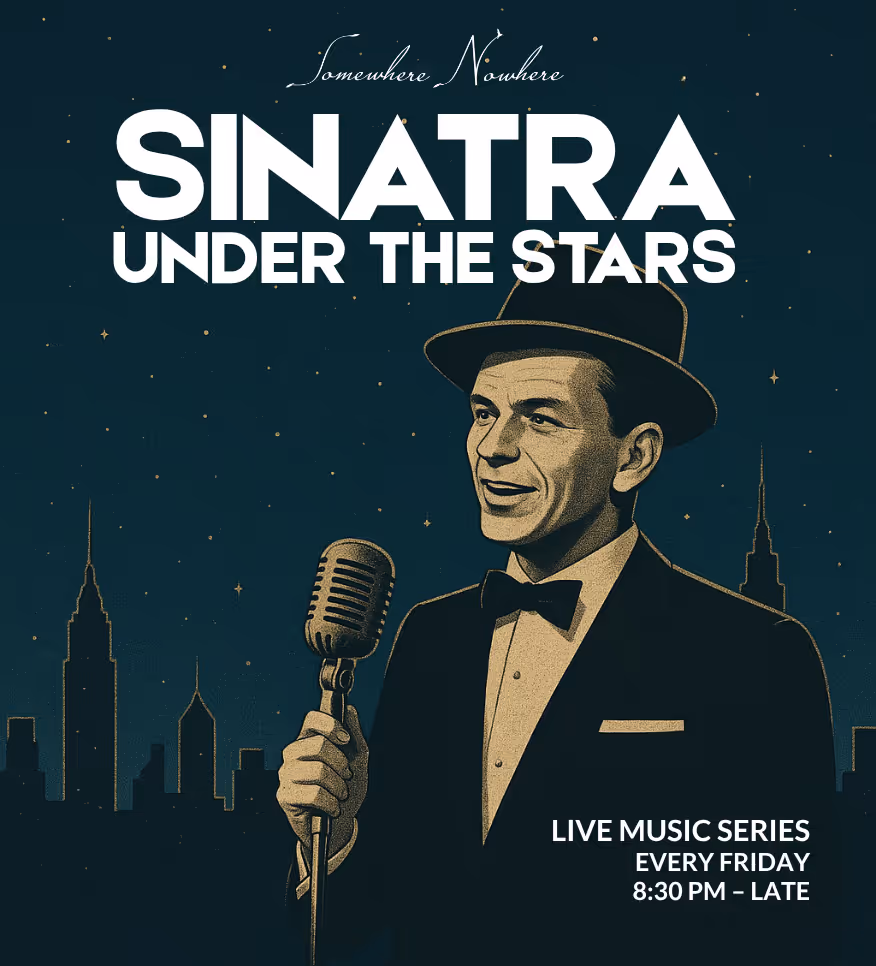 Sinatra under the stars every friday on the rooftop at somewhere nowhere nyc