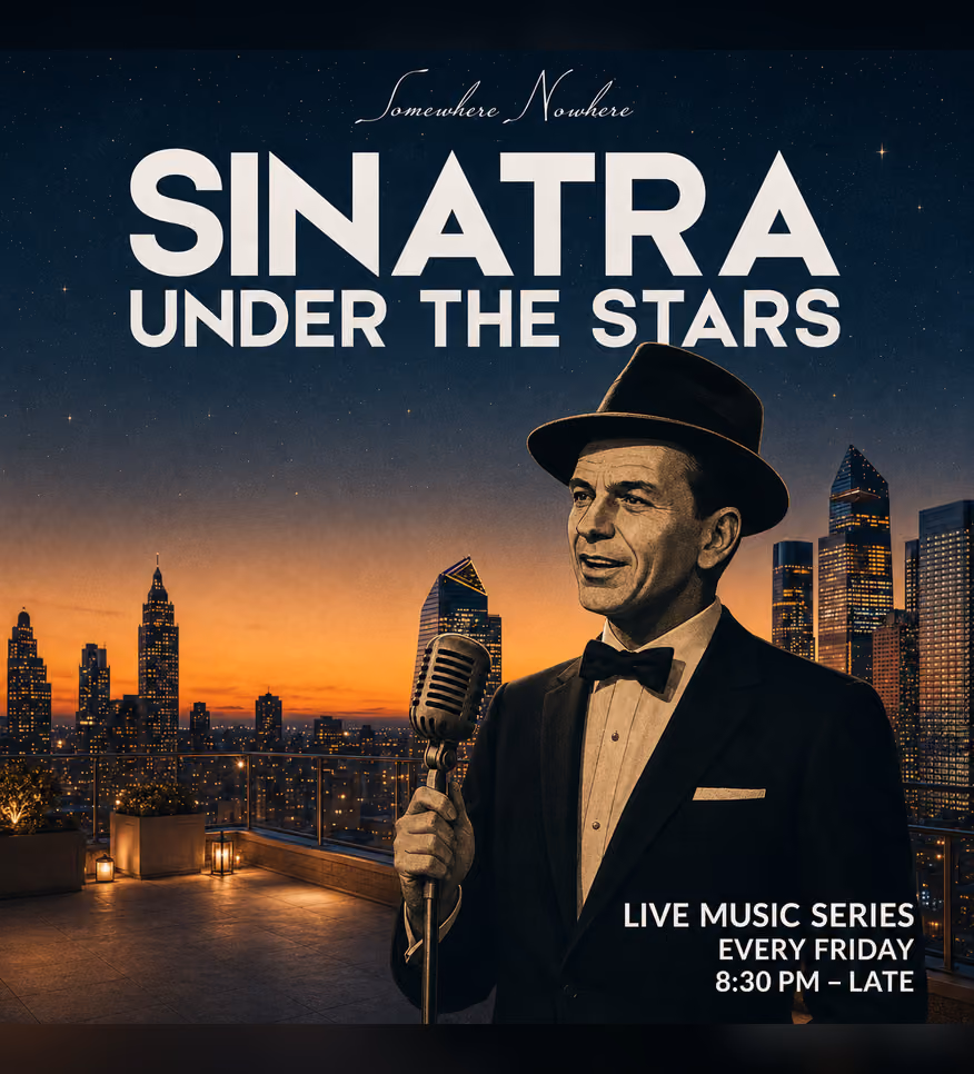 Sinatra under the stars every friday on the rooftop at somewhere nowhere nyc