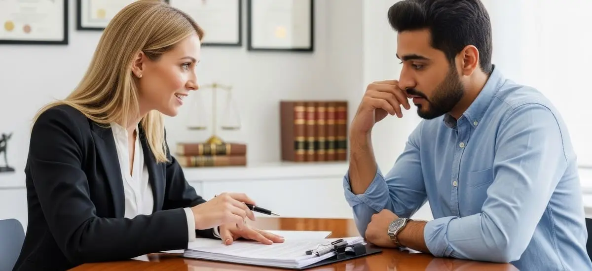 Lawyer Helping Client